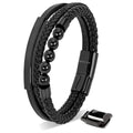 SERASAR Pearl Black Leather Bracelet