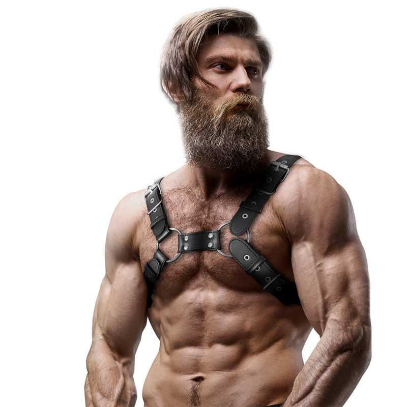 Vegan Leather Bulldog Chest Harness – Black – image 4