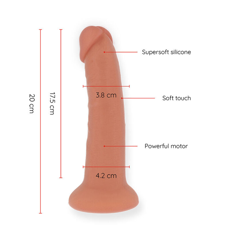 Medium Bogotá Vibrator Dildo 9 Speeds Natural 20 cm -O- 4.2 cm - Free App – image 2