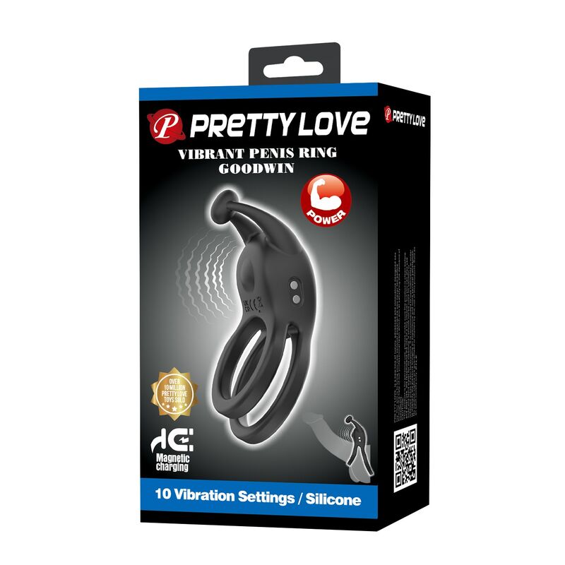 Pretty Love Goodwin Rechargeable Vibrating Cock Ring – Black – image 3