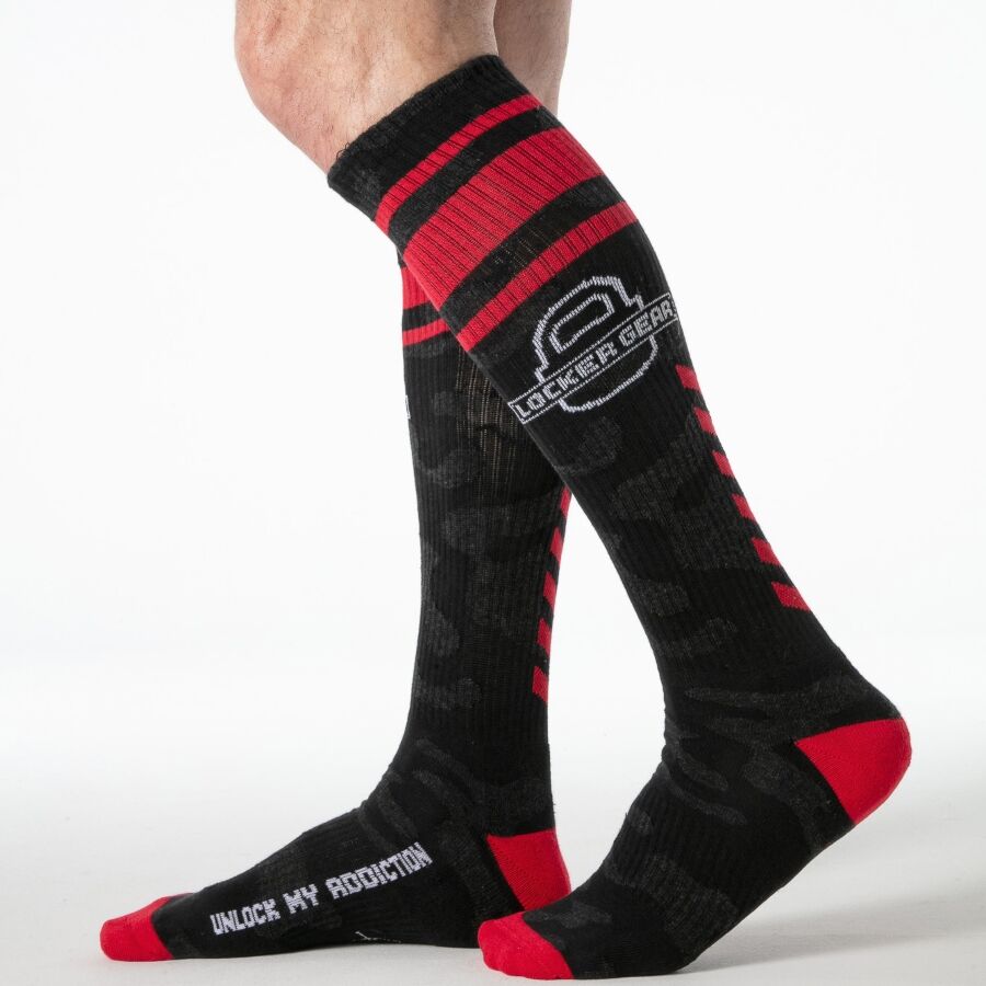 Locker Gear Full Military Knee High Socks – Red