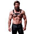 Mens Vegan Leather Bulldog Chest Harness Size M/L